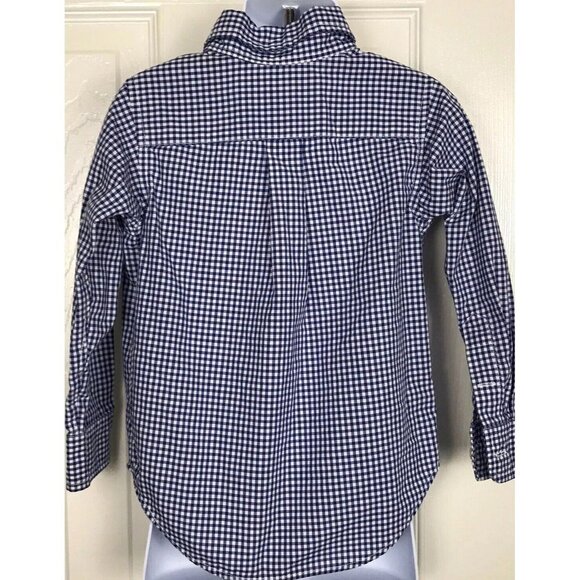 Chaps 3/3T Boys Long Sleeve Button Down Shirt Blue White Gingham Checks Plaid - Picture 5 of 6